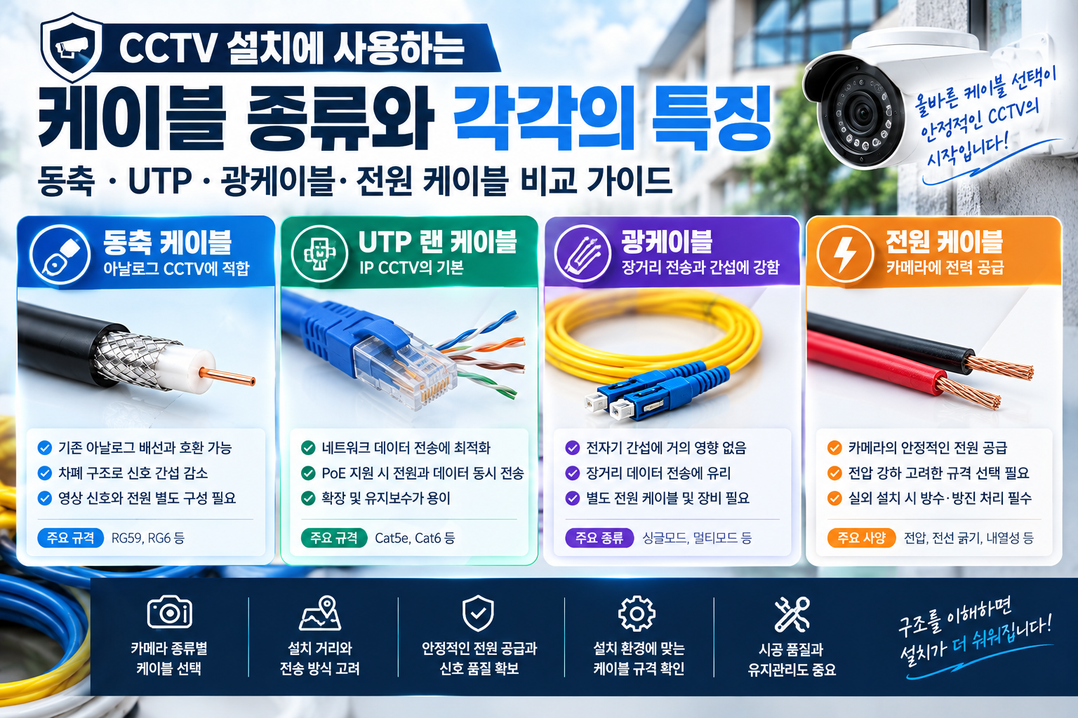 cctv 케이블 종류와 특징 가이드